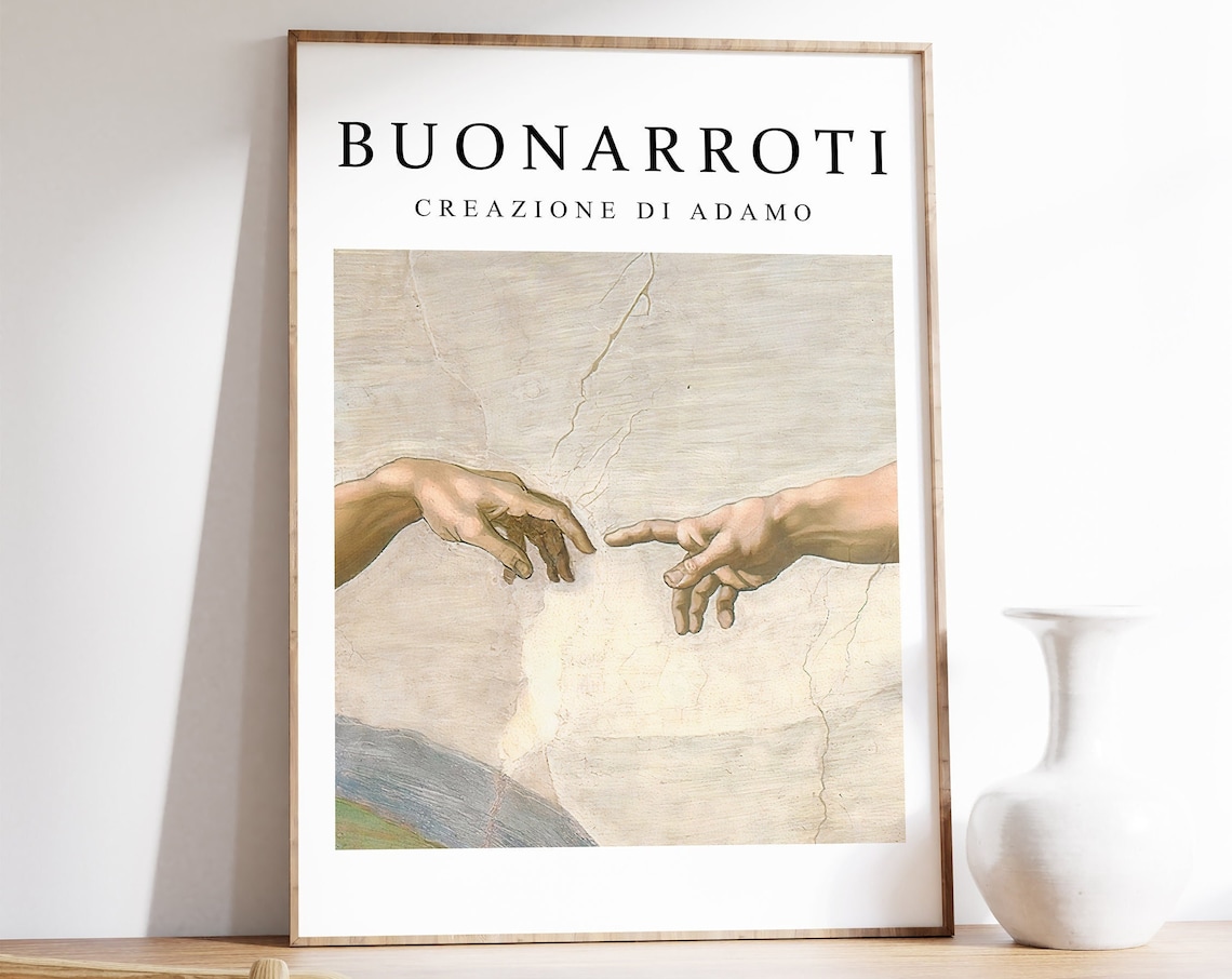The Creation Of Adam, Classical Spiritual Art Print