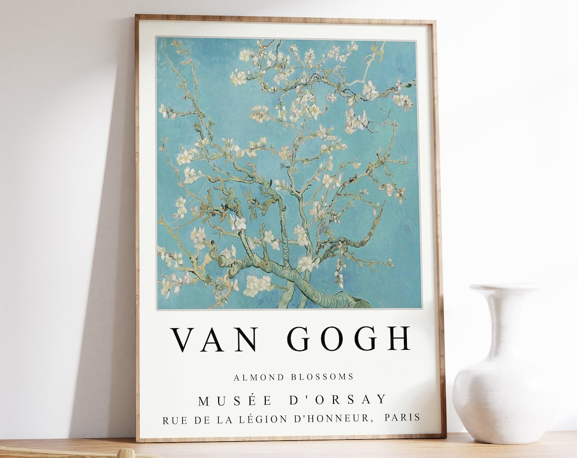 Van Gogh Almond Blossom Exhibition Poster, Vintage Art Print