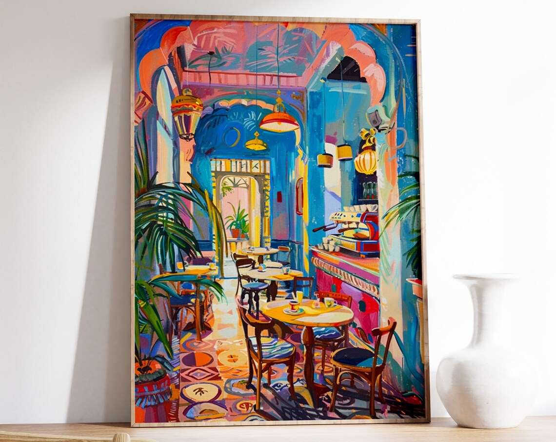 Indian Cafe Print, Traditional Food And Drink Art