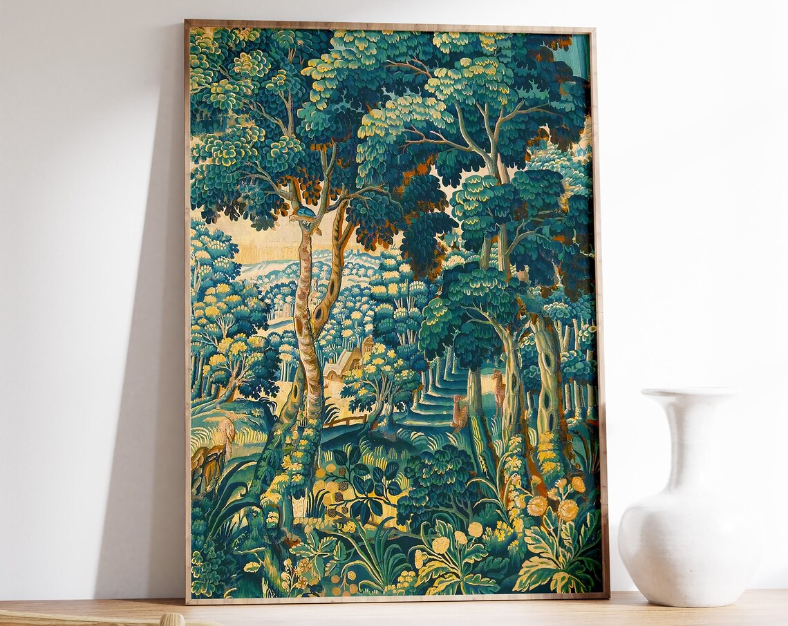 English Forest Art Print, Floral Wall Decor