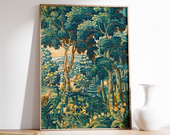 English Forest Art Print, Floral Wall Decor