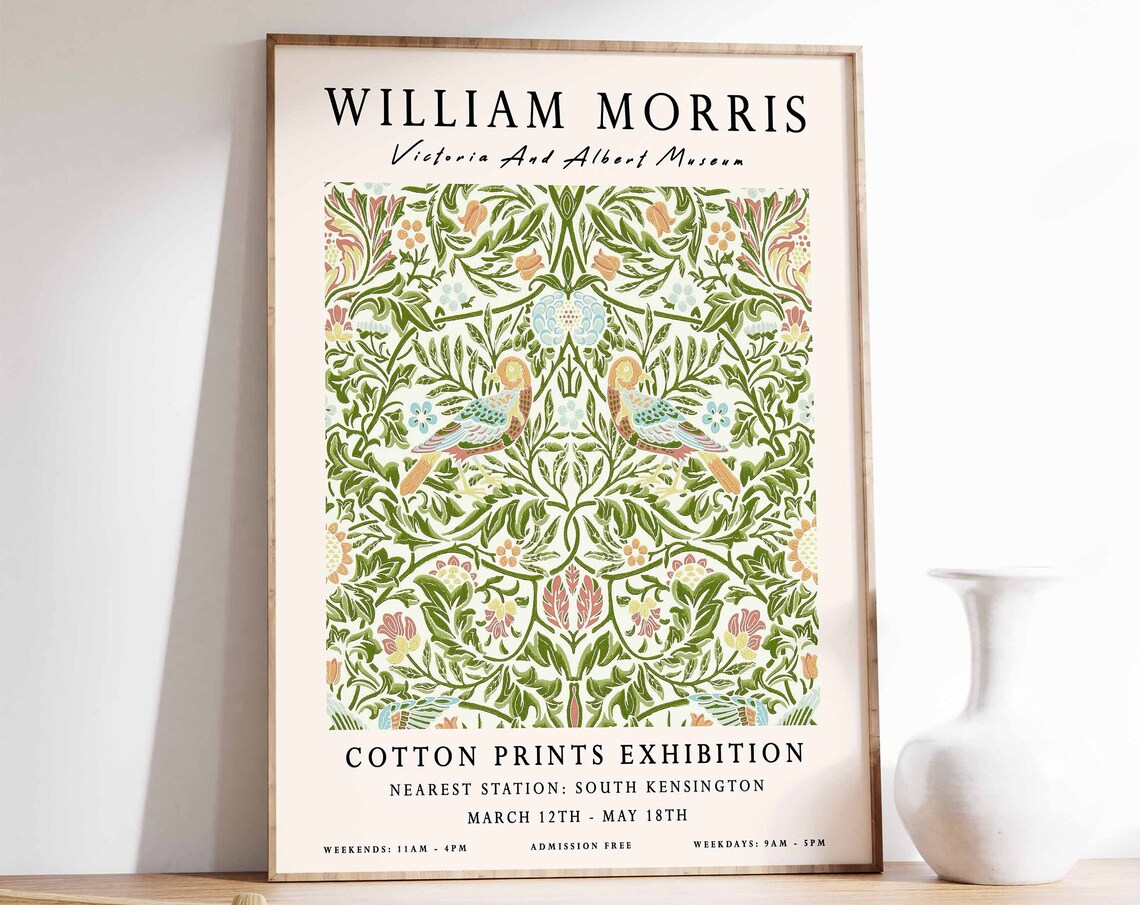 William Morris Arts and Crafts Exhibition Botanical Art Poster