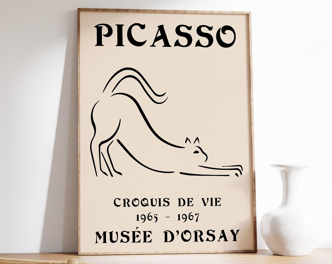 Picasso Croquis De Vie 1965 1967 Musée d'Orsay Cat Line Art Poster