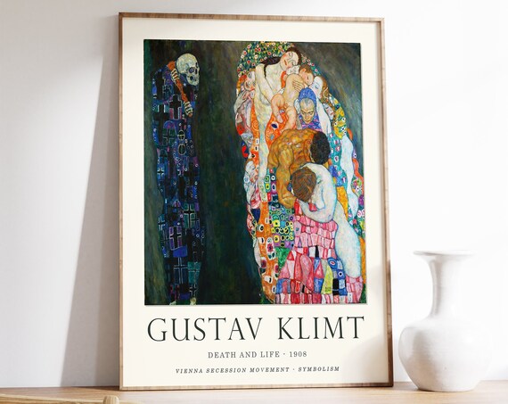 Gustav Klimt Poster Life And Death Klimt Exhibition Poster Art Nouveau Modern Art Print Wall Art Decor Housewarming Gift A1a2a3a4