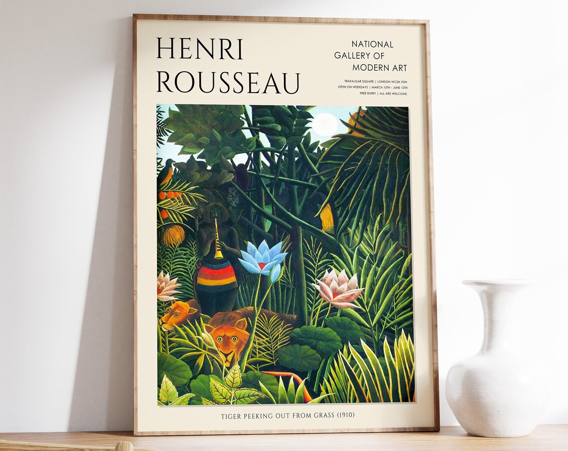 Henri Rousseau Tiger Peeking Out Art Print