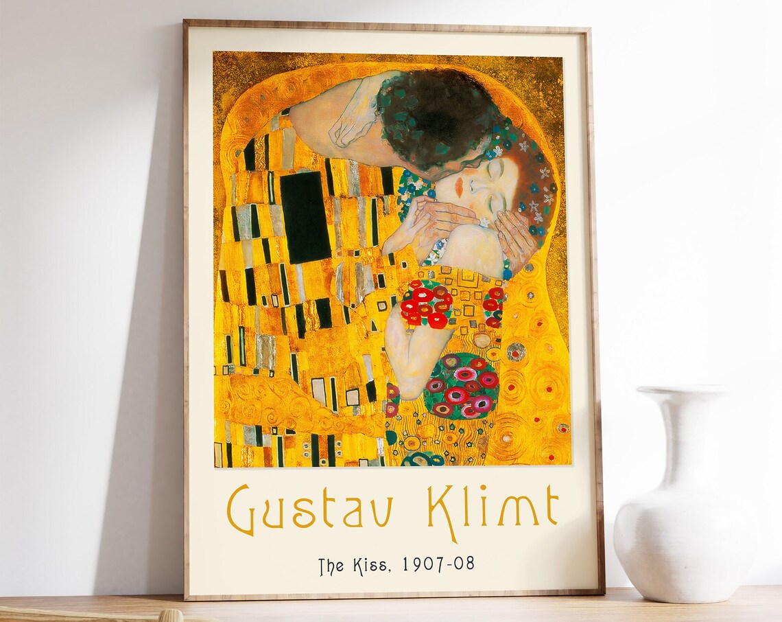 Gustav Klimt The Kiss 1907 Golden Embrace Timeless Art Print