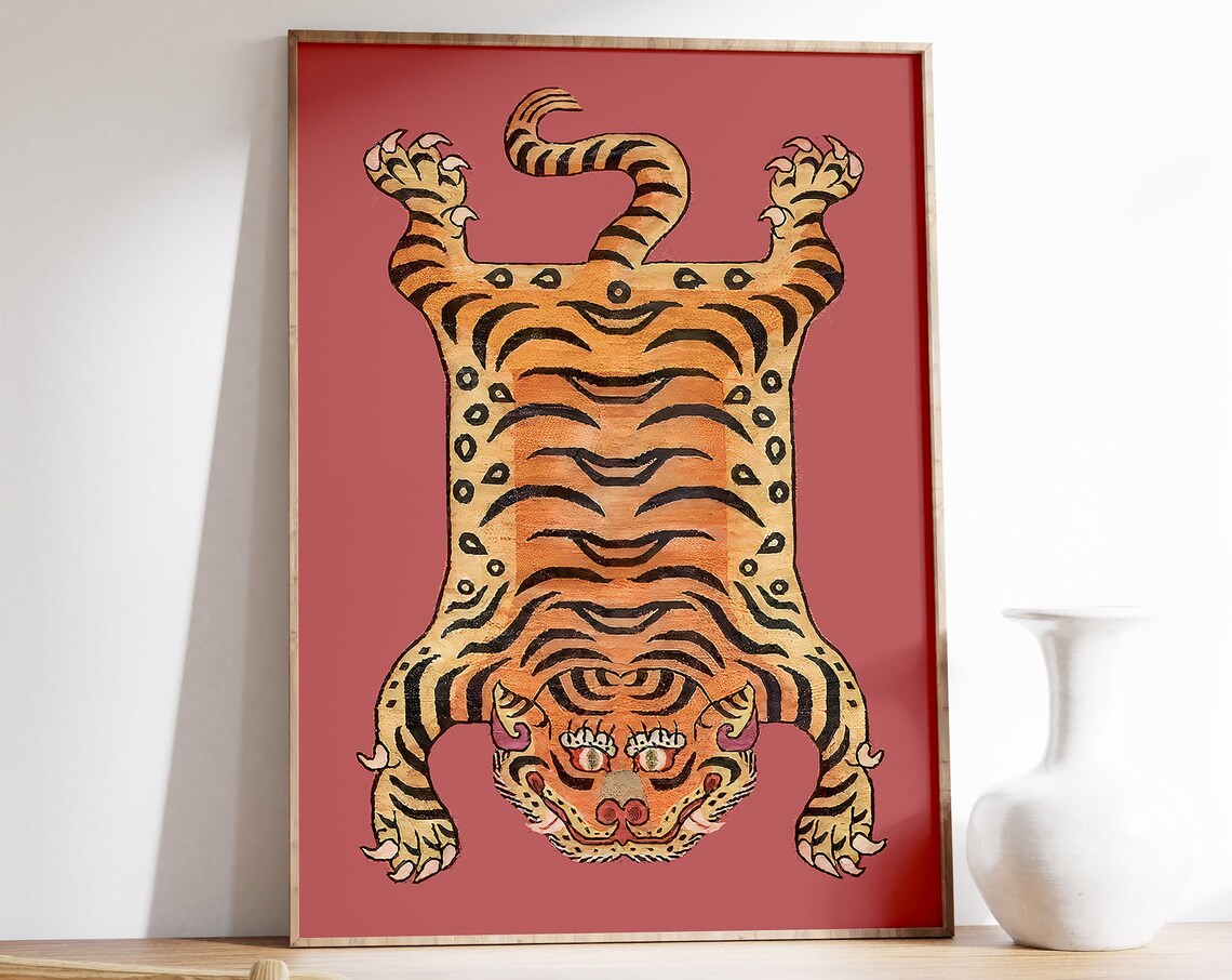 Vintage Tiger Advertising Poster, Animal Art Print