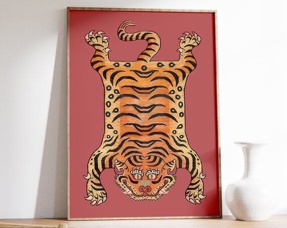Vintage Tiger Advertising Poster, Animal Art Print