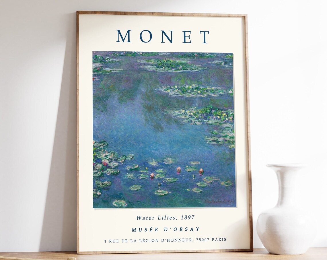 Claude Monet Water Lilies Vintage Floral Art Print