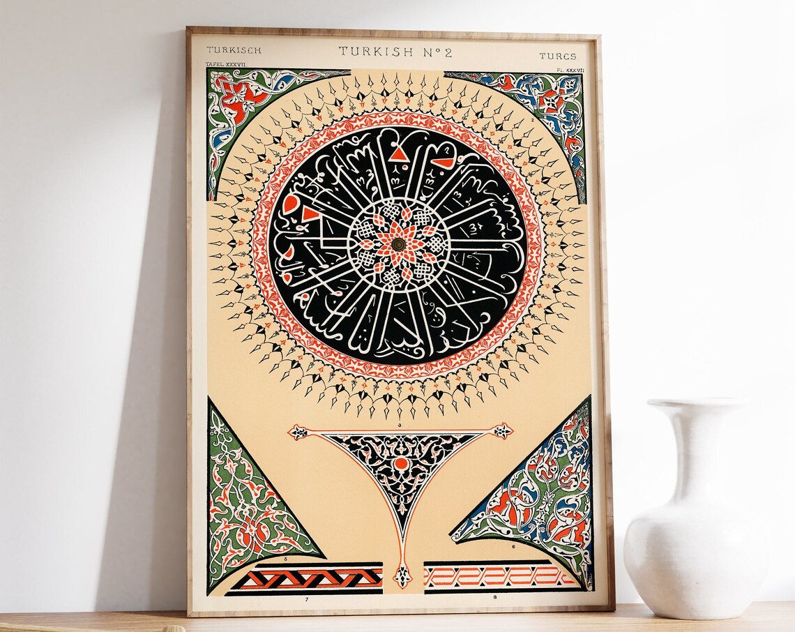 Turkish Ornament Plate No 2 Vintage Ottoman Motifs Art Poster