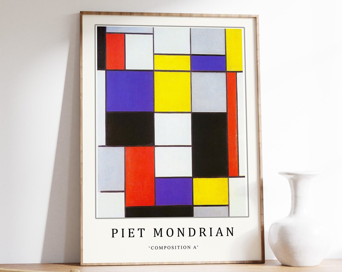 Piet Mondrian Composition Poster, Bauhaus Abstract Art