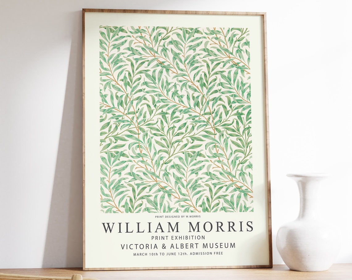 William Morris Willow Pattern Victoria Albert Museum Exhibition Poster