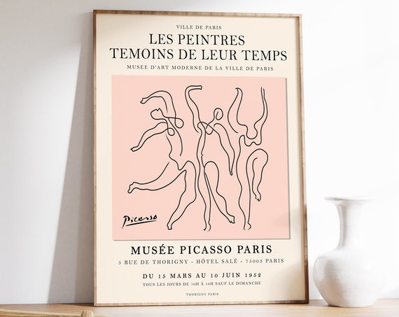 Picasso Exhibition Poster, Vintage Minimalist Art Print