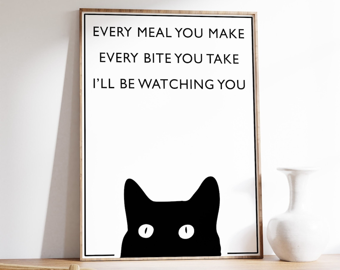 Vintage Cat Poster Print, I'll Be Watching You
