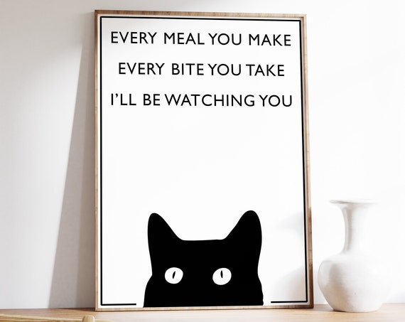 Vintage Cat Poster Print, I'll Be Watching You