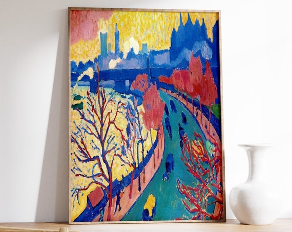 Andre Derain Poster Charing Cross Bridge Fauvist Print Expressionist Art Fashionable Decor Colourful Wall Art Floral Wall Art