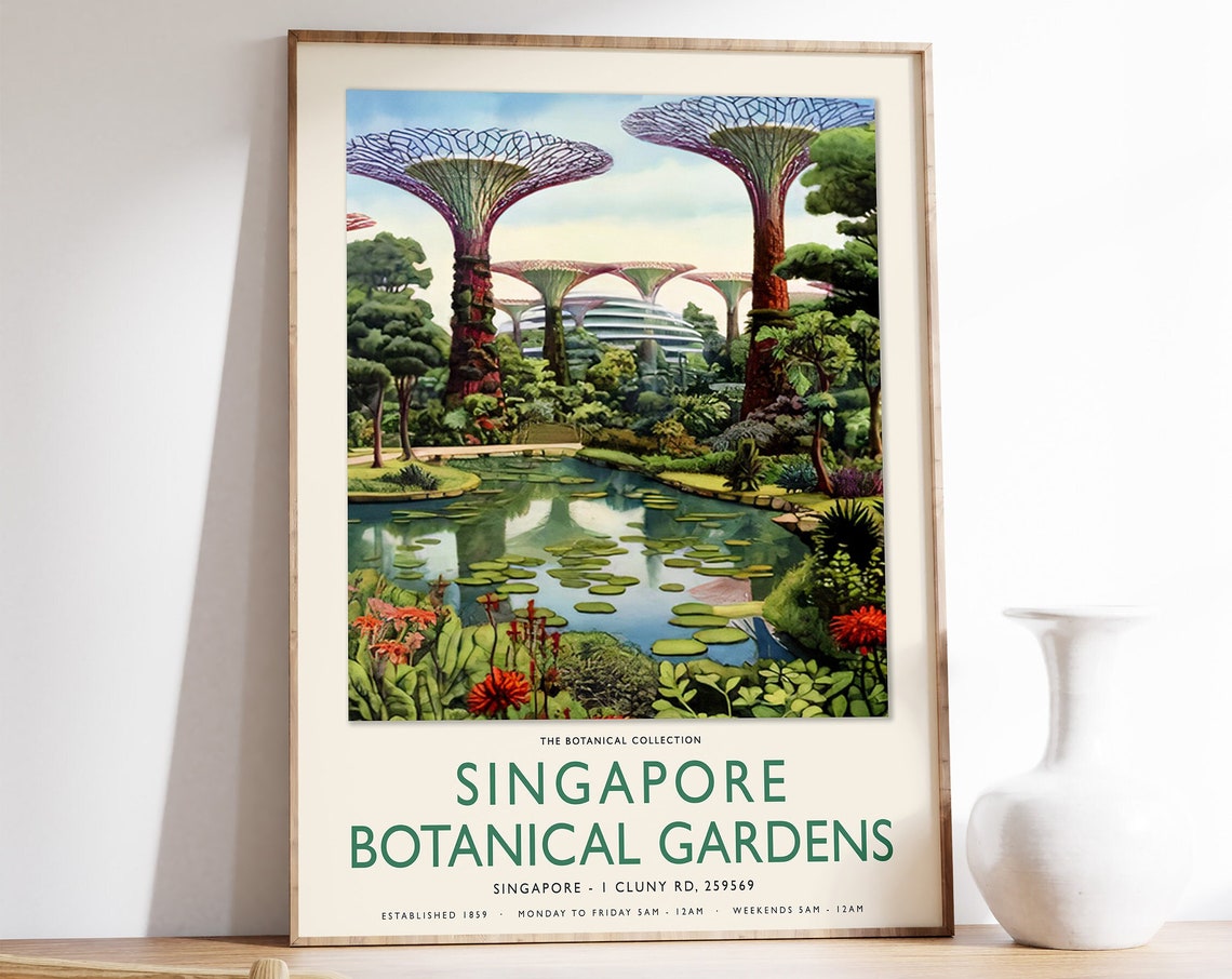 Singapore Botanical Gardens Cluny Road Botanical Collection Poster