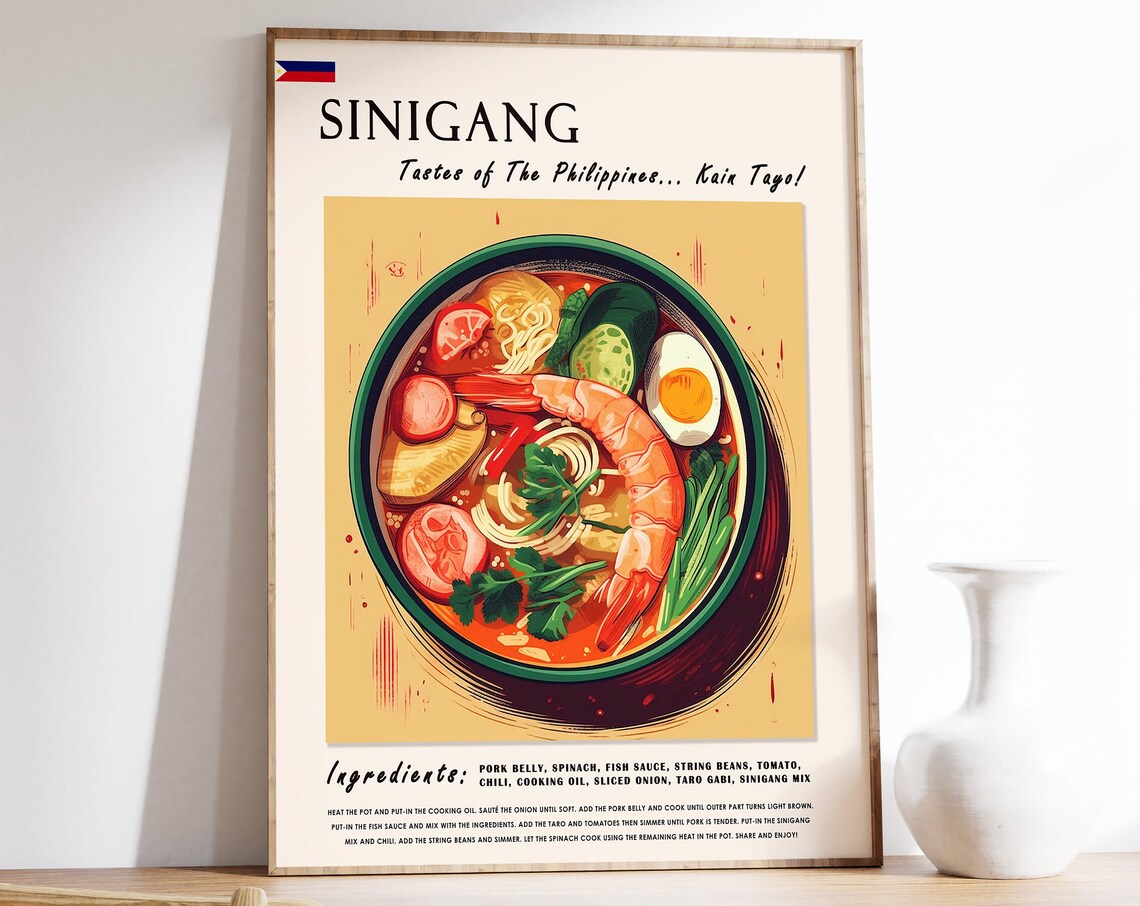 Sinigang Filipino Food Art Print, Kitchen Decor