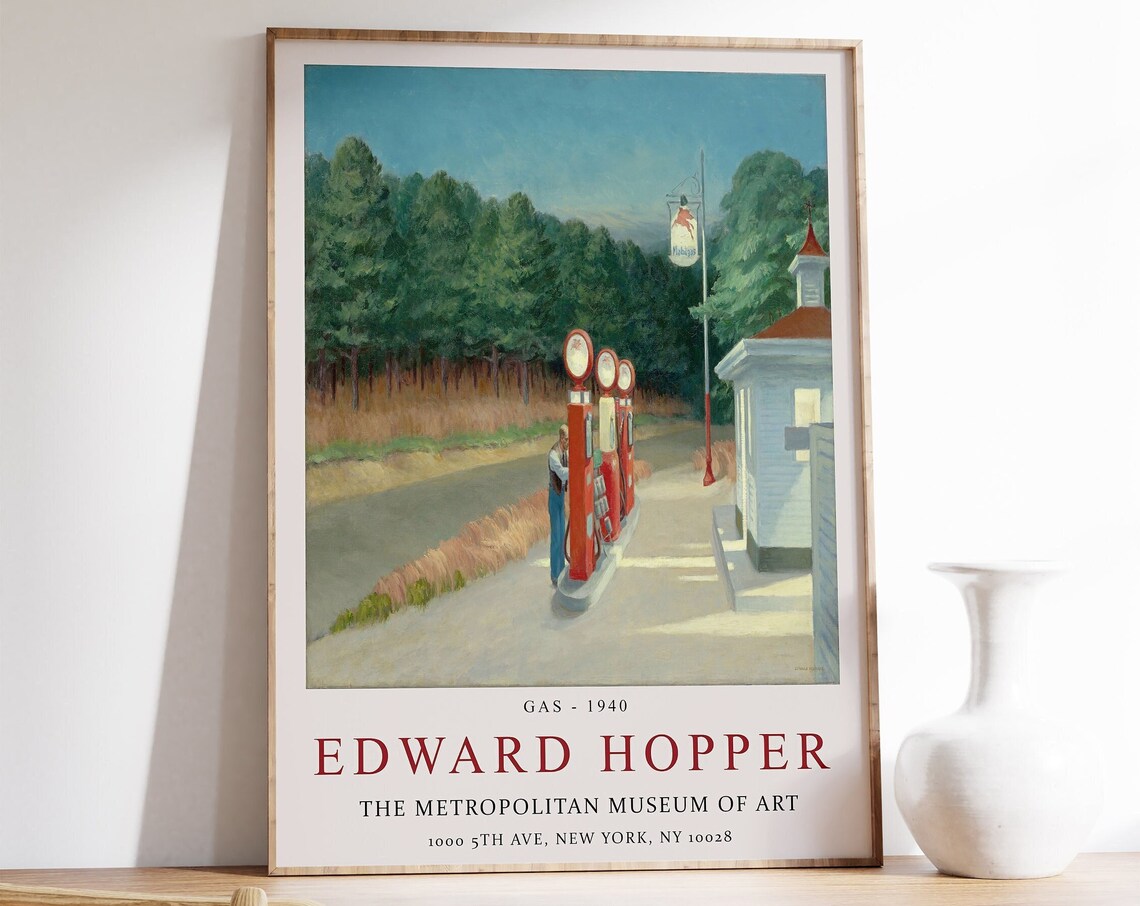 Edward Hopper Exhibition Poster, Minimalist Architecture
