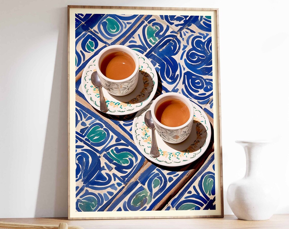 Moroccan Coffee Vintage Coffee Poster, Kitchen Decor