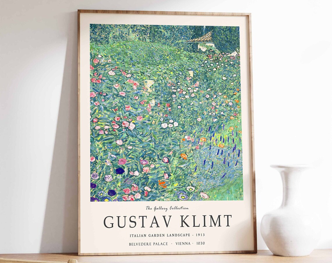 Gustav Klimt Art Print Italian Garden Landscape Gustav Klimt Poster Art Nouveau Modern Art Wall Art Floral Art Gustav Klimt Gift