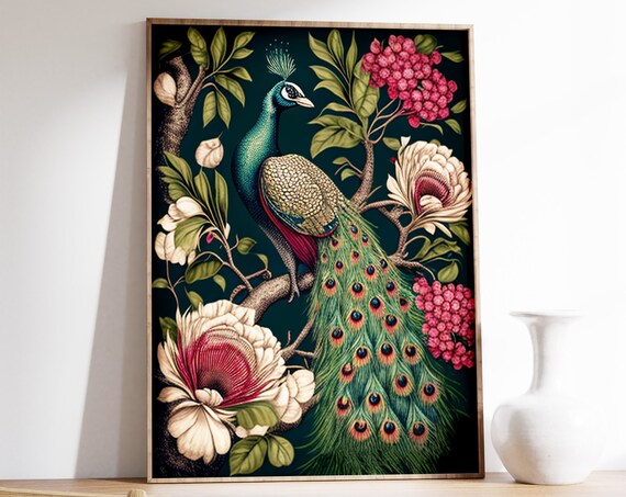 William Morris Peacock Botanical Art Print