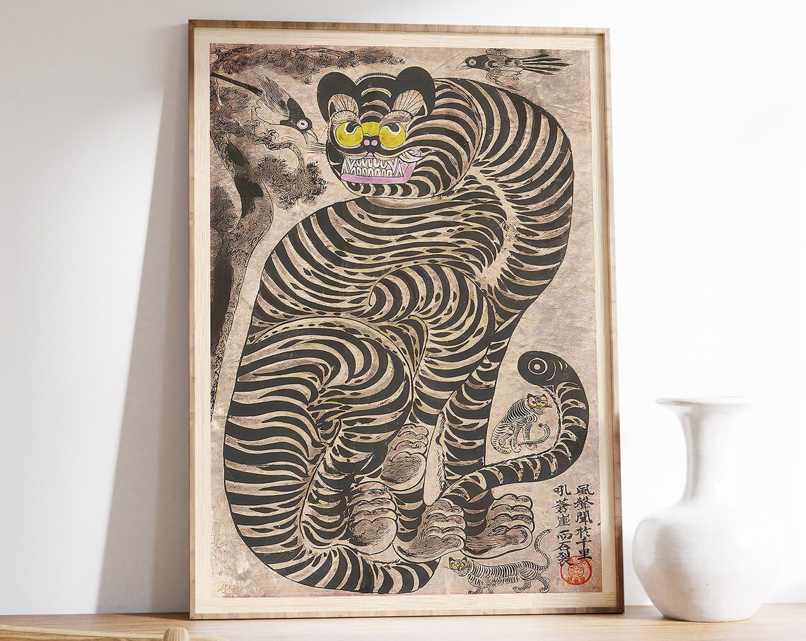 Vintage Tiger Animal Gift Idea Poster Print