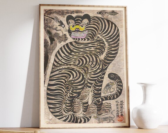 Vintage Tiger Animal Gift Idea Poster Print