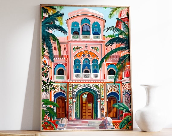 Indian Pichwai Art Poster, Traditional Indian Decor
