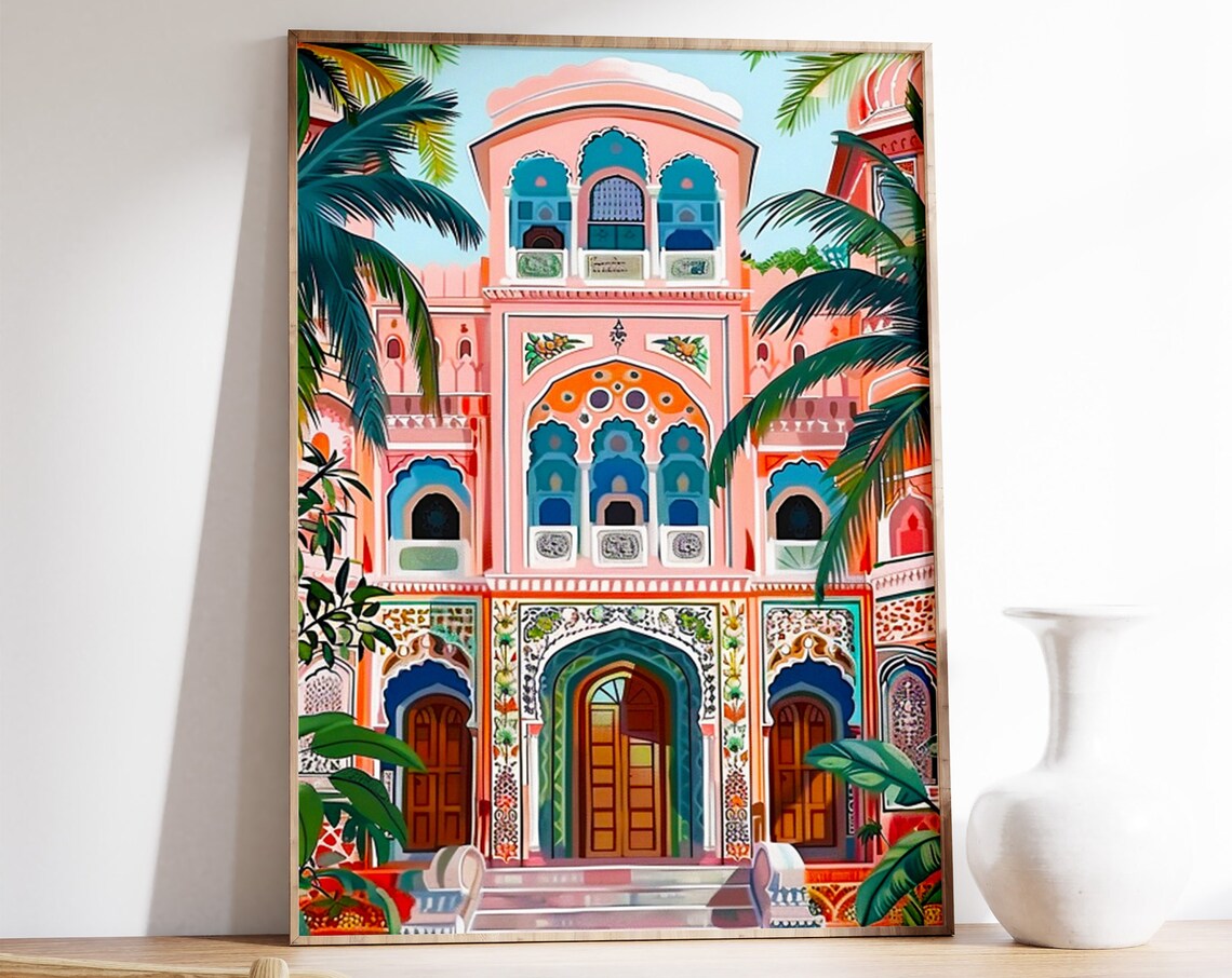 Indian Pichwai Art Poster, Traditional Indian Decor