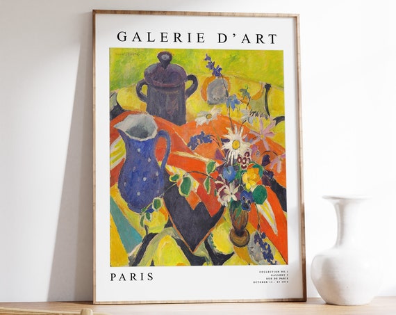 Mildred Bendall Exhibition Poster The Blue Jug French Expressionist Print Still Life Poster Interior Art Fauvist Wall Art A1a2a3a4