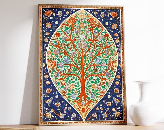 Islamic Floral Art Poster Traditional Islamic Pattern Print Islamic Geometric Artwork Arabic Calligraphy Poster Muslim Art Muslim Gift
