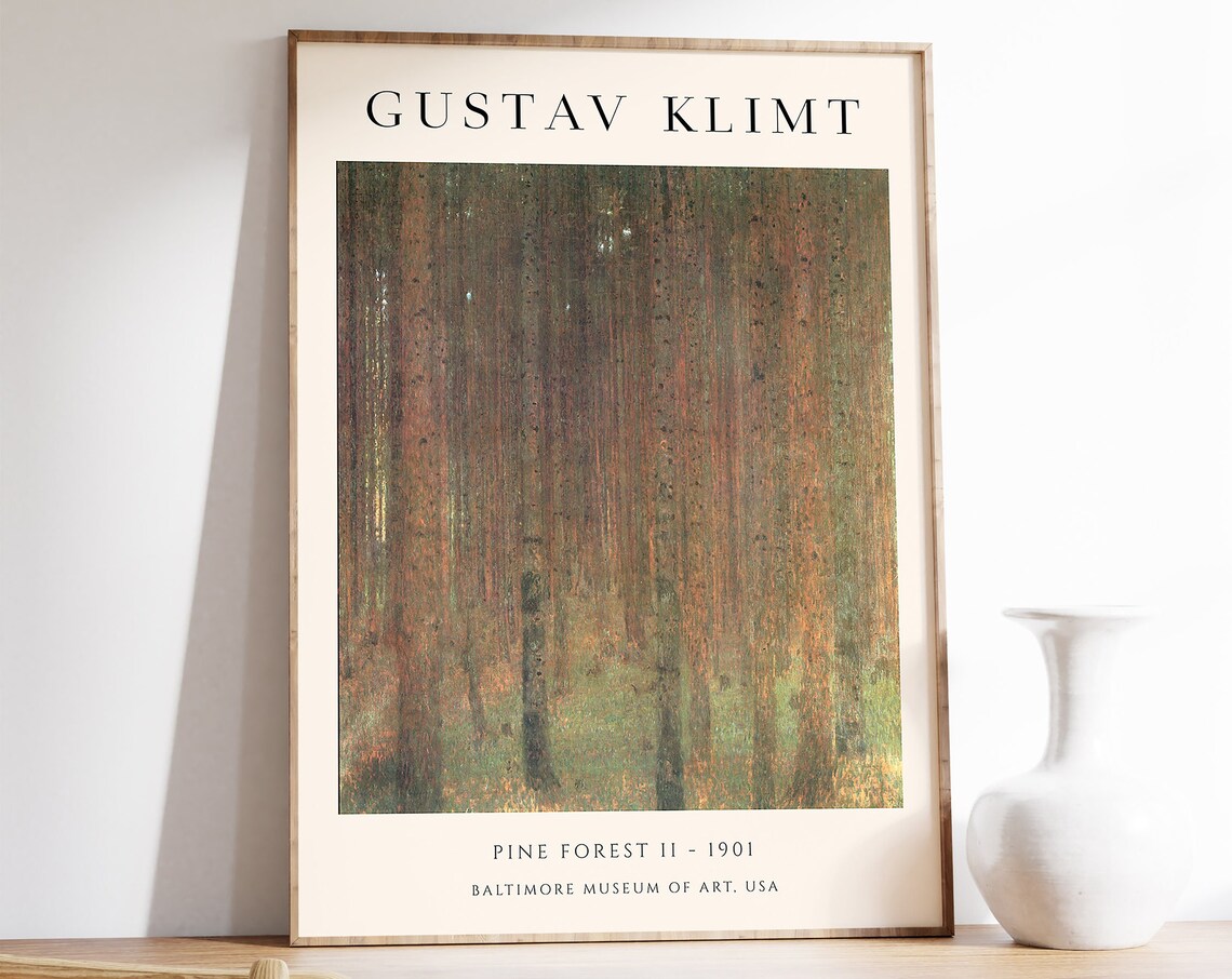Gustav Klimt Pine Forest II Art Print, Art Nouveau