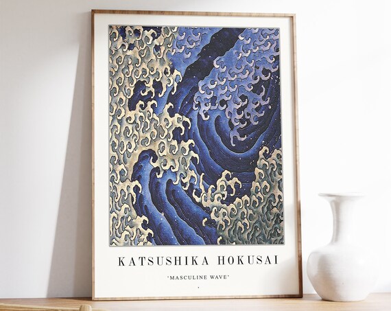 Katsushika Hokusai Poster Japanese Wall Print Japanese Decor Masculine Wave Asian Decor Japanese Gift Abstract A1a2a3a4