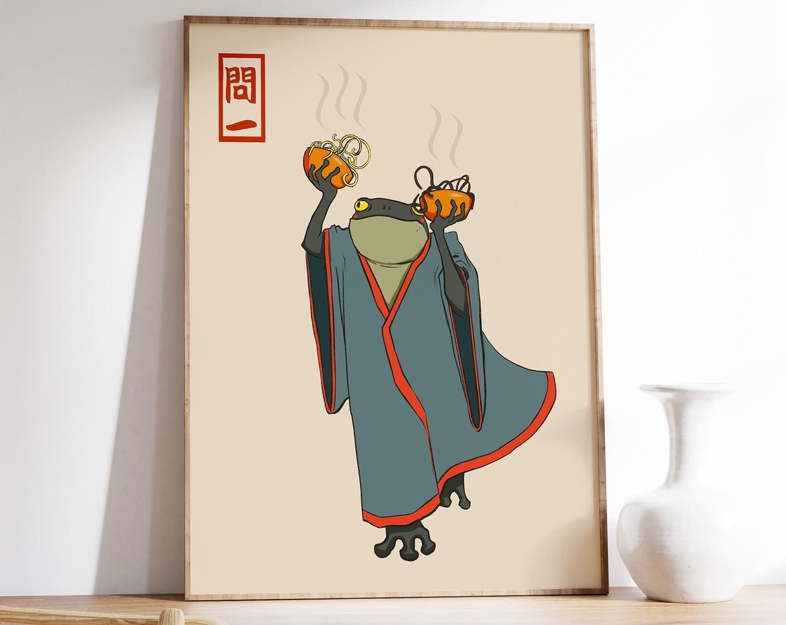 Matsumoto Hoji Art Print Japanese Poster Frog Matsumoto Hoji Vintage Art Print Animal Art Funny Animal Print Gift A1a2a3a4