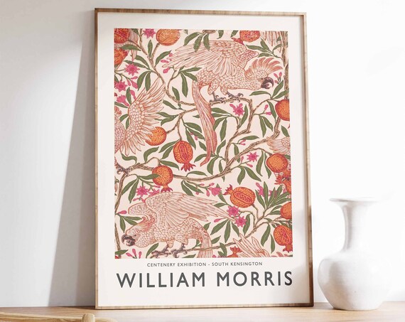 William Morris Print William Morris Exhibition Poster William Morris Floral Decor Vintage Wall Art Botanical Art Flower Print