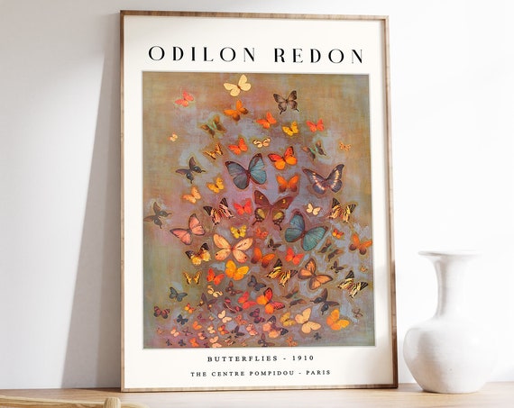Odilon Redon Wall Art Butterflies Odilon Redon Poster Nature Art Animal Art Butterfly Poster Abstract Office Decor Gift A1a2a3a3