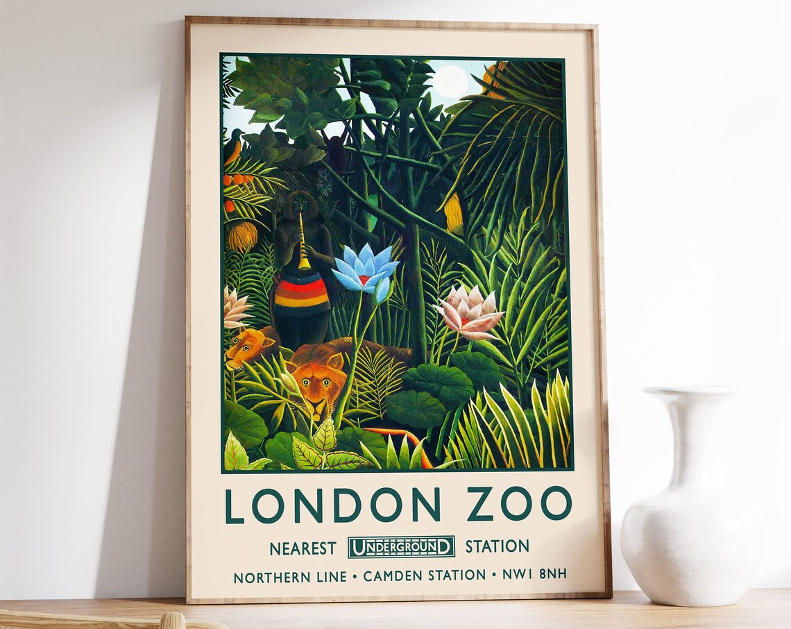 Henri Rousseau London Zoo Vintage Art Print