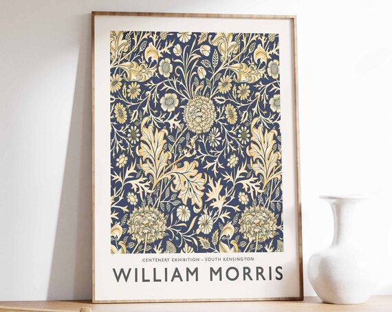 William Morris Centenary Exhibition South Kensington Floral Poster
