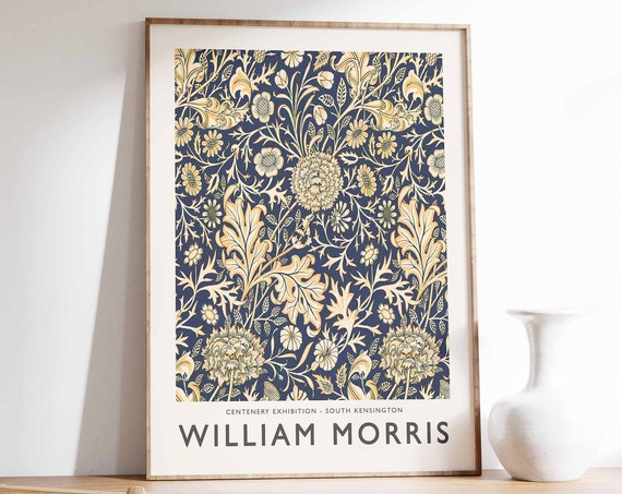 William Morris Print William Morris Exhibition Poster William Morris Floral Decor Vintage Wall Art Botanical Art Flower Print