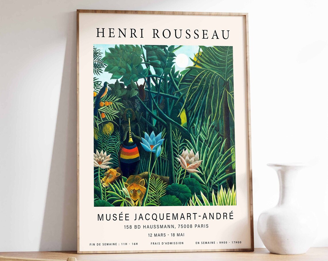 Henri Rousseau Tiger Peeking Out From Grass, Poster