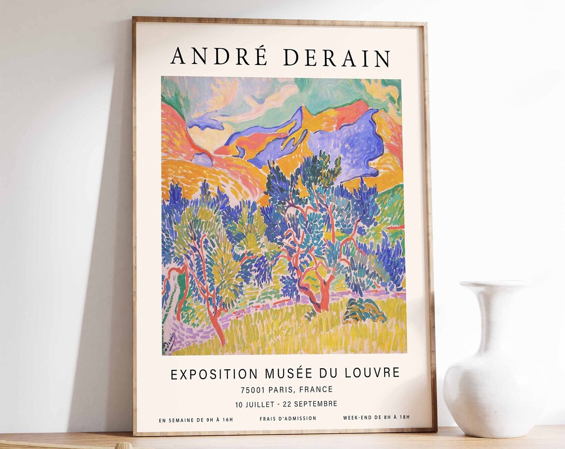 Andre Derain Exhibition Poster, Fauvist Mountains