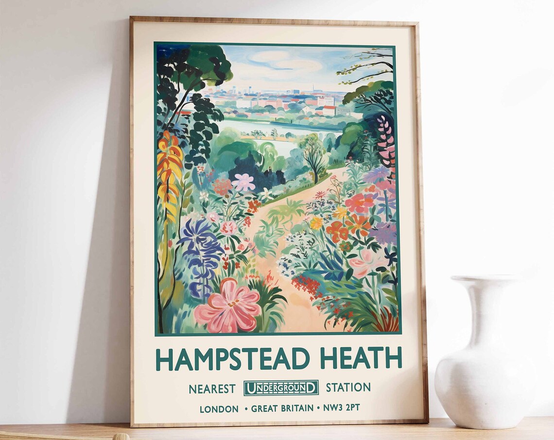 Hampstead Heath London Vintage Poster Print