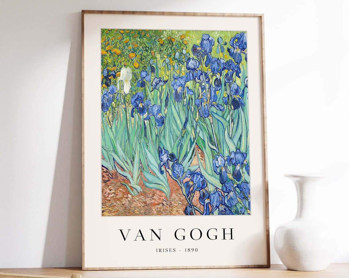 Van Gogh Irises Art Print, Floral Masterwork