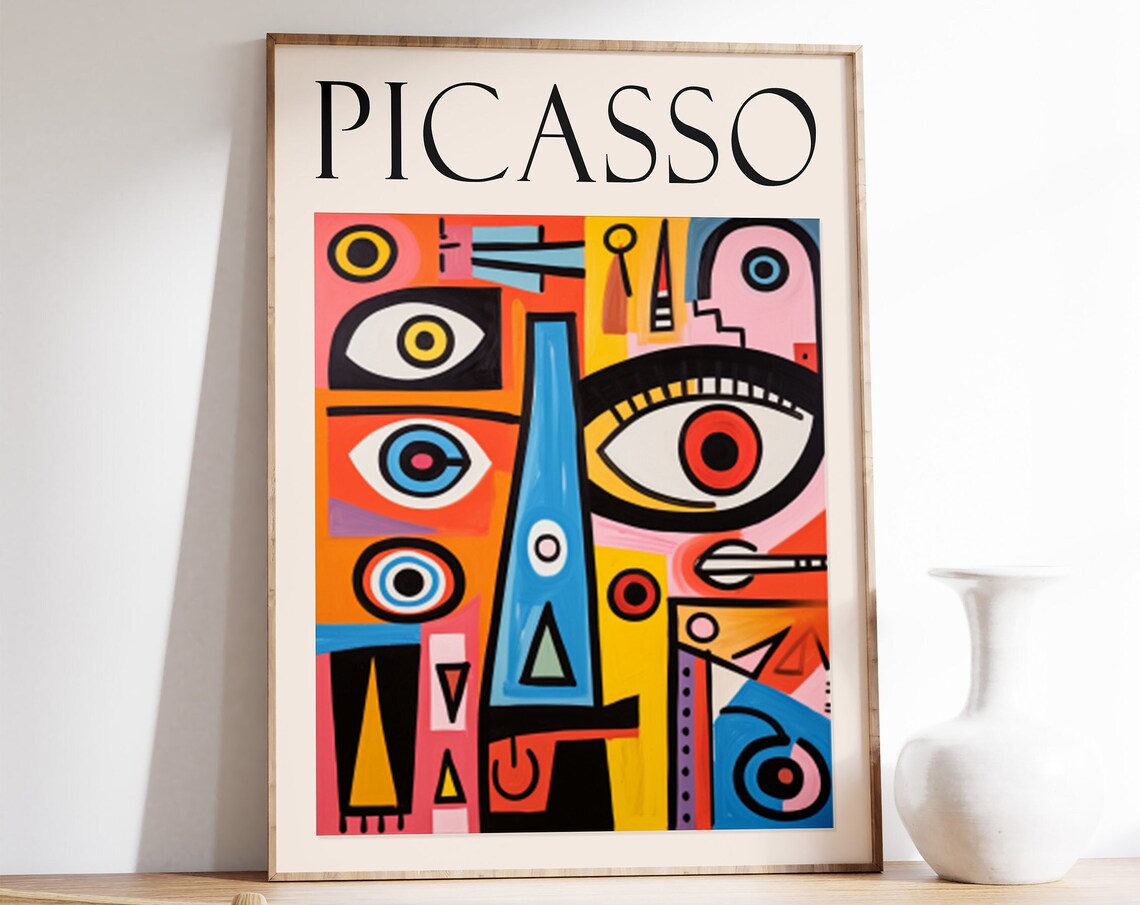 Picasso Abstract Faces Boho Retro Art Print
