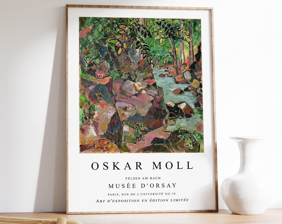 Oskar Moll Felsen Am Bach Expressionist Limited Edition Museum Poster