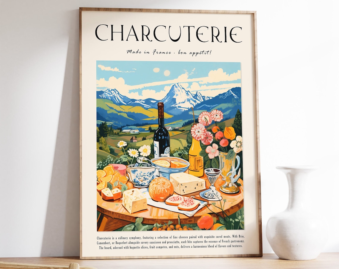 French Cheese Kitchen Decor Wall Art Print