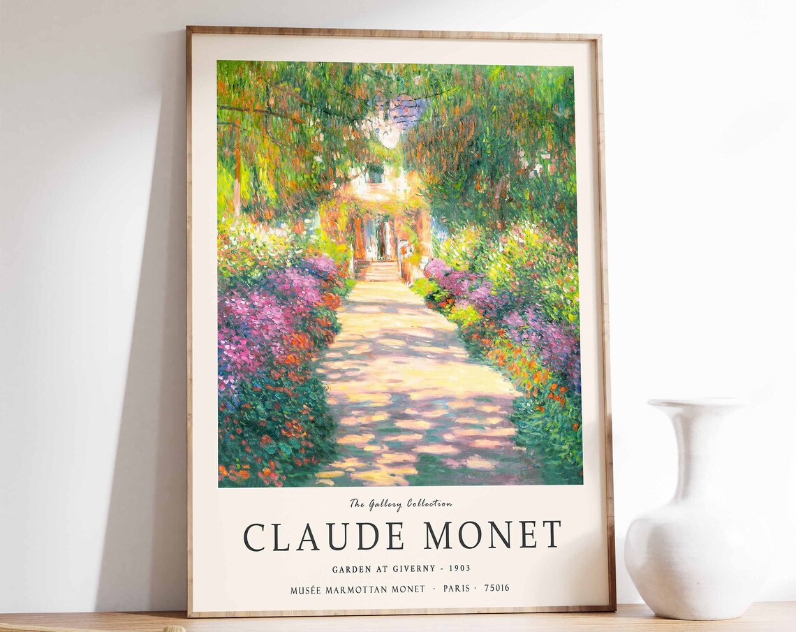 Claude Monet Garden At Giverny Art Print, Vintage French