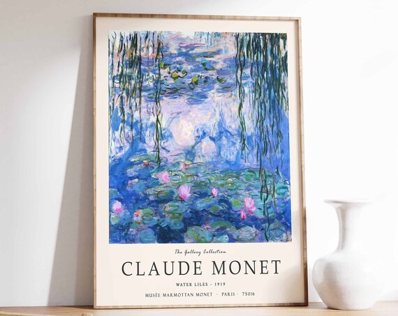 Claude Monet Water Lilies 1919 Blue Pond Impressionist Art Print