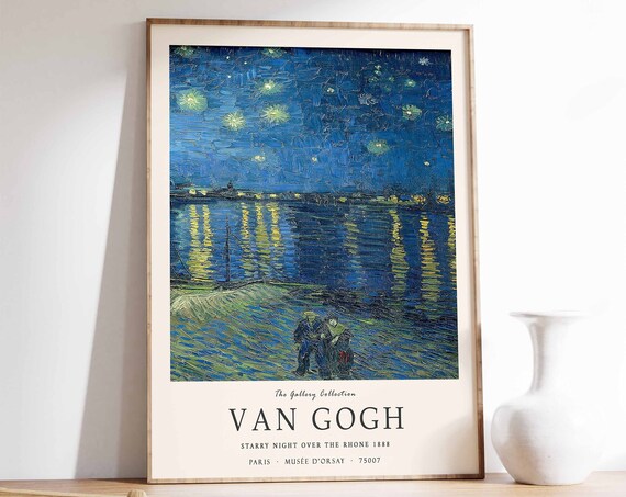 Van Gogh Poster Starry Night Over The Rhone Van Gogh Print Landscape Art Exhibition Print Van Gogh Decor Floral Wall Art Famous Art